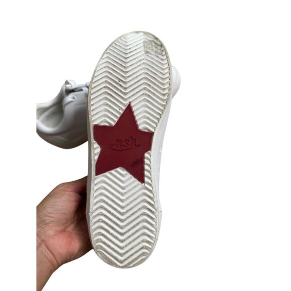 ASH Sequin Heart Print White Leather Sneakers Size 37 / US 6.5 -7 - Picture 4 of 10